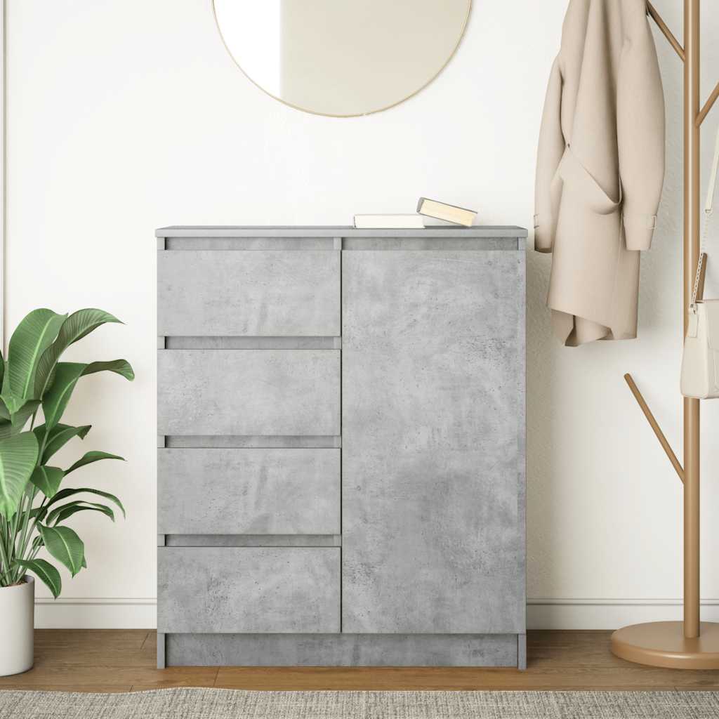 Sideboard with Drawers Concrete Grey 71x35x84 cm Engineered Wood