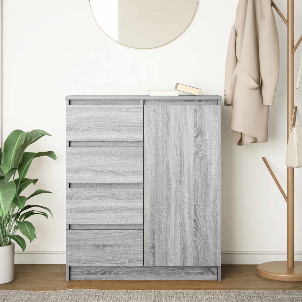 Sideboard with Drawers Grey Sonoma 71x35x84 cm Engineered Wood