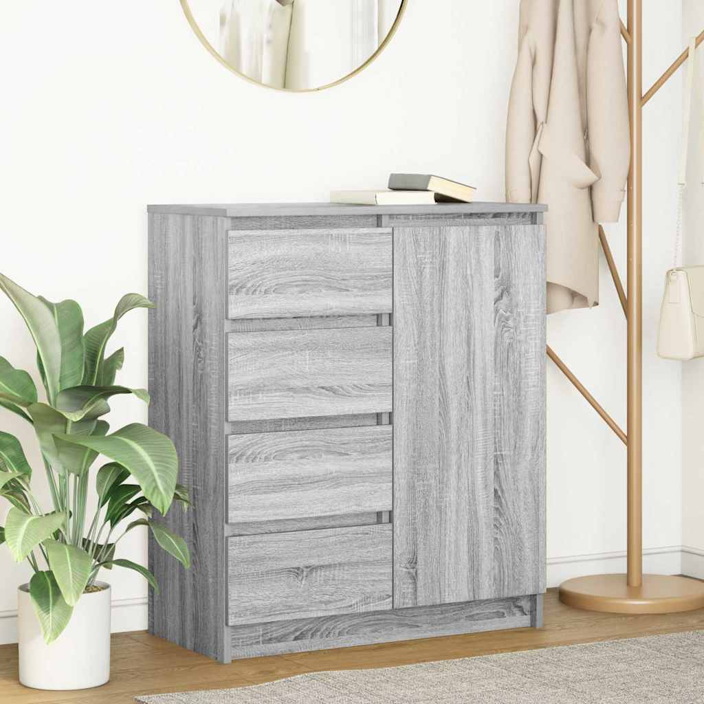 Sideboard with Drawers Grey Sonoma 71x35x84 cm Engineered Wood