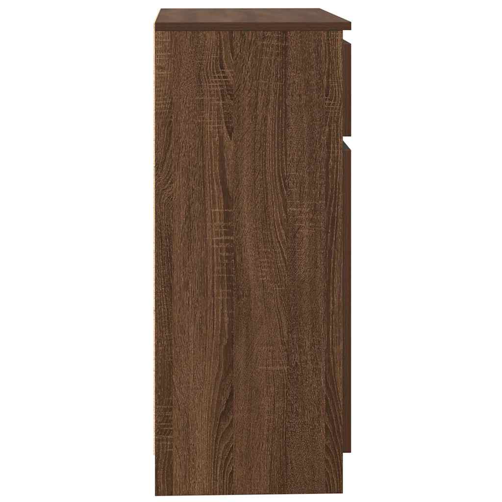 Sideboard with Drawer Brown Oak 71x35x84 cm Engineered Wood