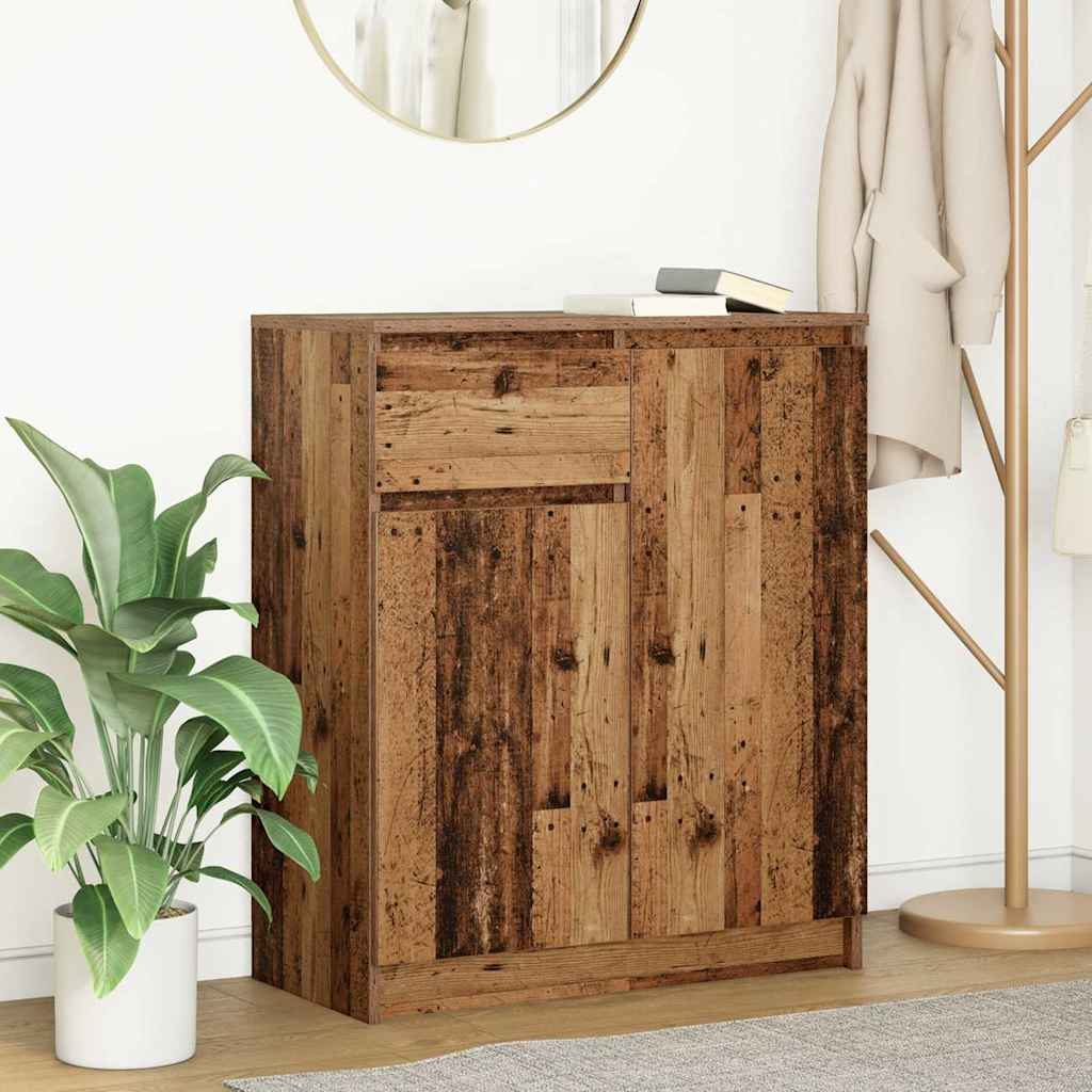 Sideboard with Drawer Old Wood 71x35x84 cm Engineered Wood