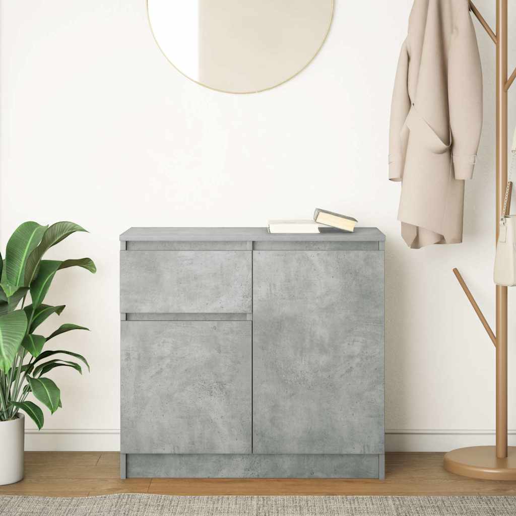 Sideboard with Drawer Concrete Grey 71x35x65 cm Engineered Wood