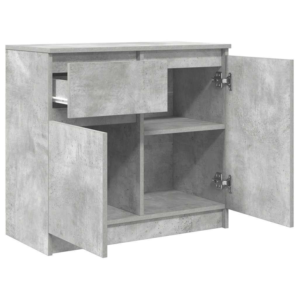 Sideboard with Drawer Concrete Grey 71x35x65 cm Engineered Wood
