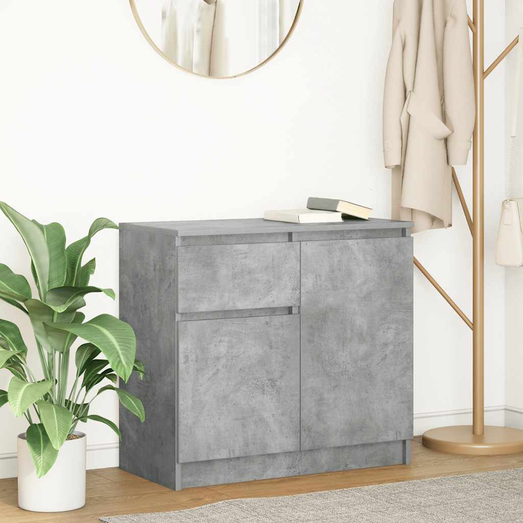 Sideboard with Drawer Concrete Grey 71x35x65 cm Engineered Wood
