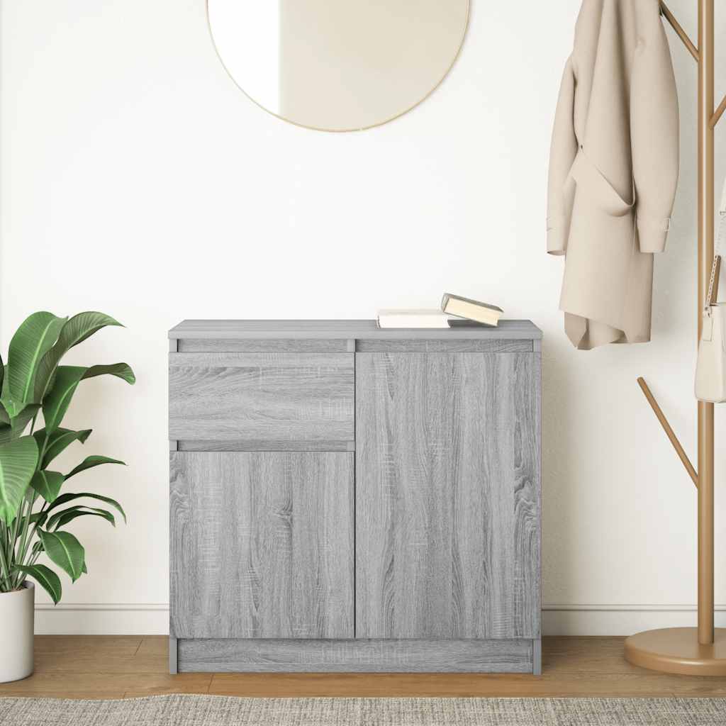 Sideboard with Drawer Grey Sonoma 71x35x65 cm Engineered Wood