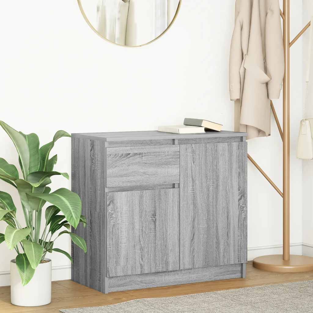 Sideboard with Drawer Grey Sonoma 71x35x65 cm Engineered Wood