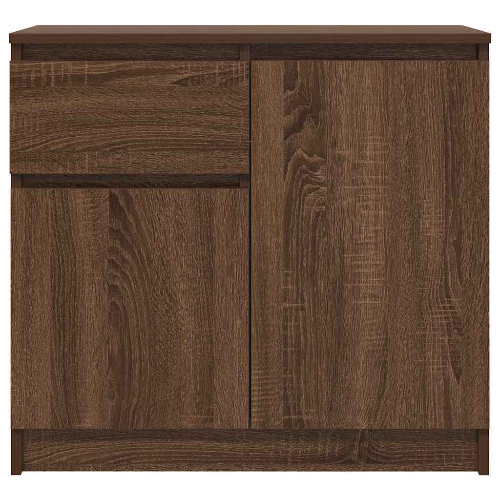 Sideboard with Drawer Brown Oak 71x35x65 cm Engineered Wood