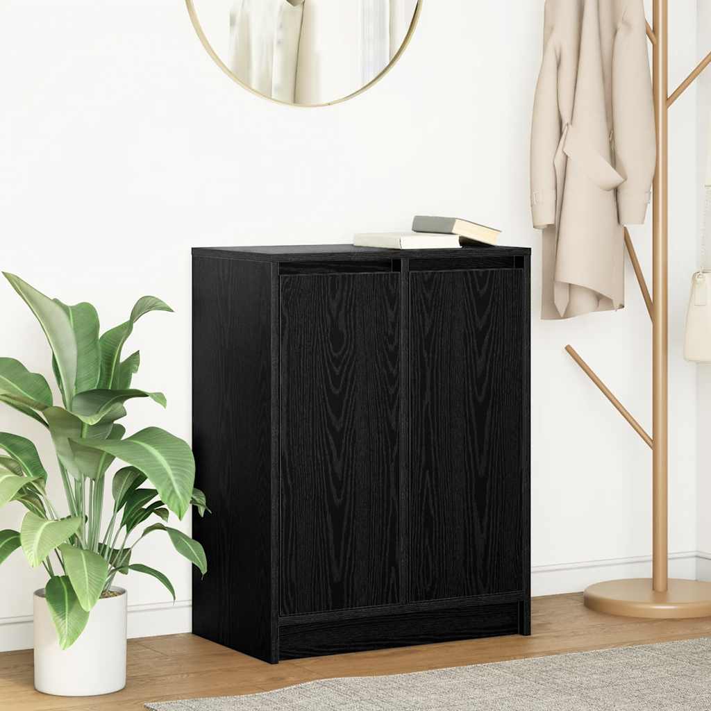 Sideboard Black Oak 57x34x76 cm Engineered Wood