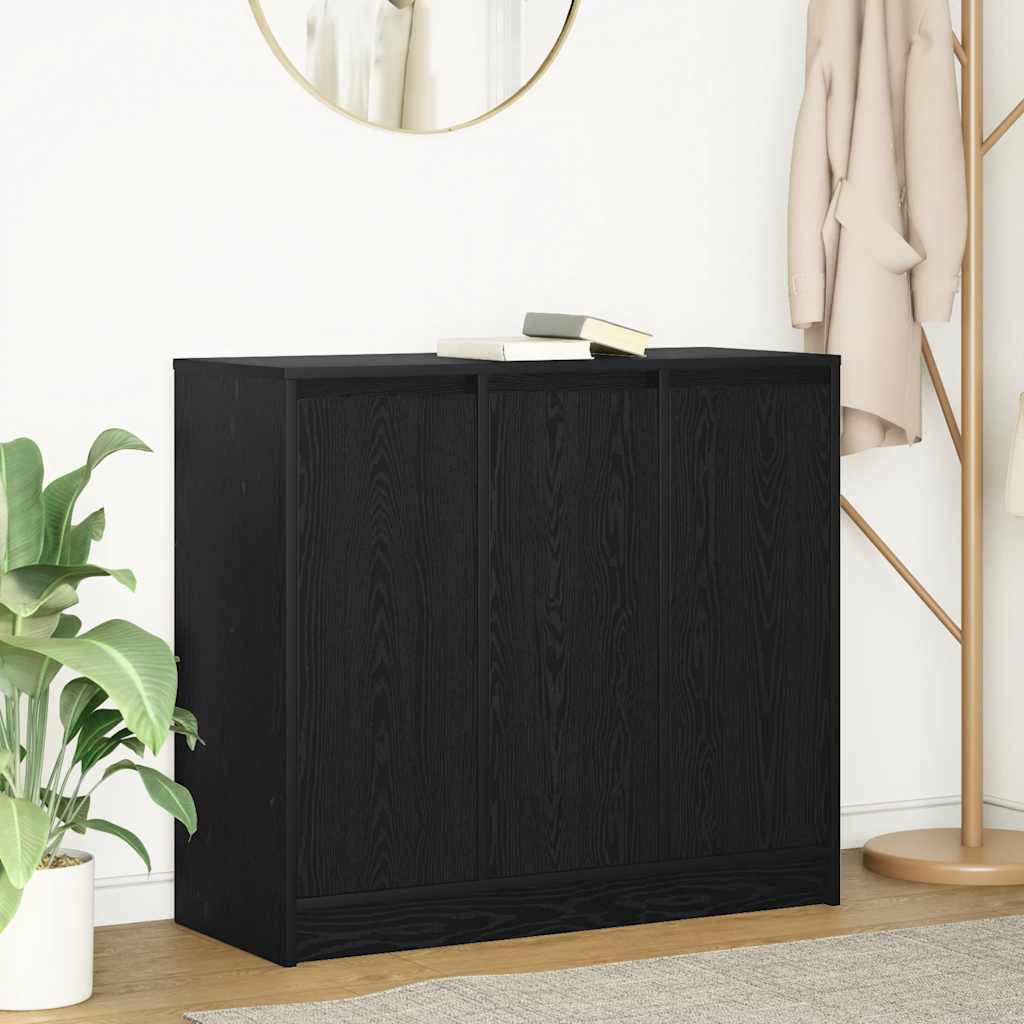 Sideboard Black Oak 85x34x76 cm Engineered Wood