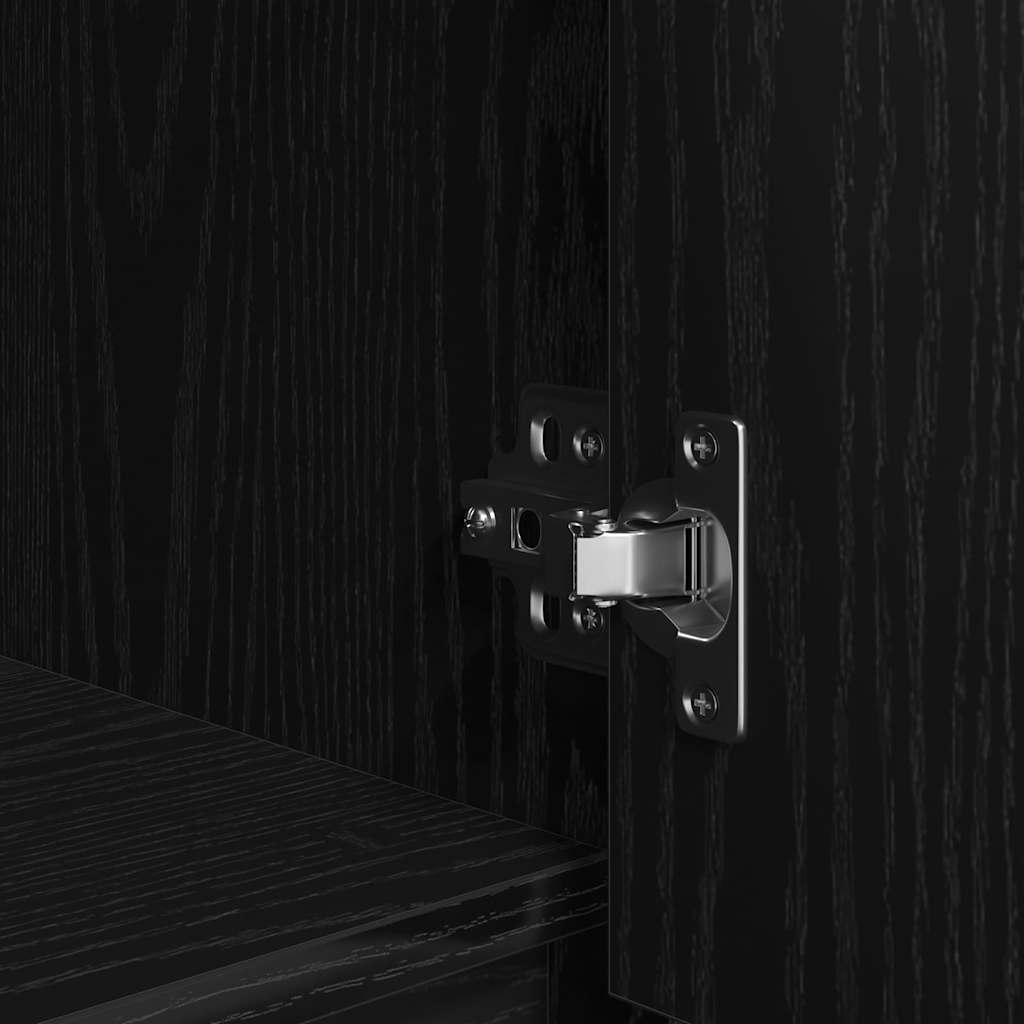 Cabinet with Drawer Black Oak 55.5x34x119.5 cm Engineered Wood