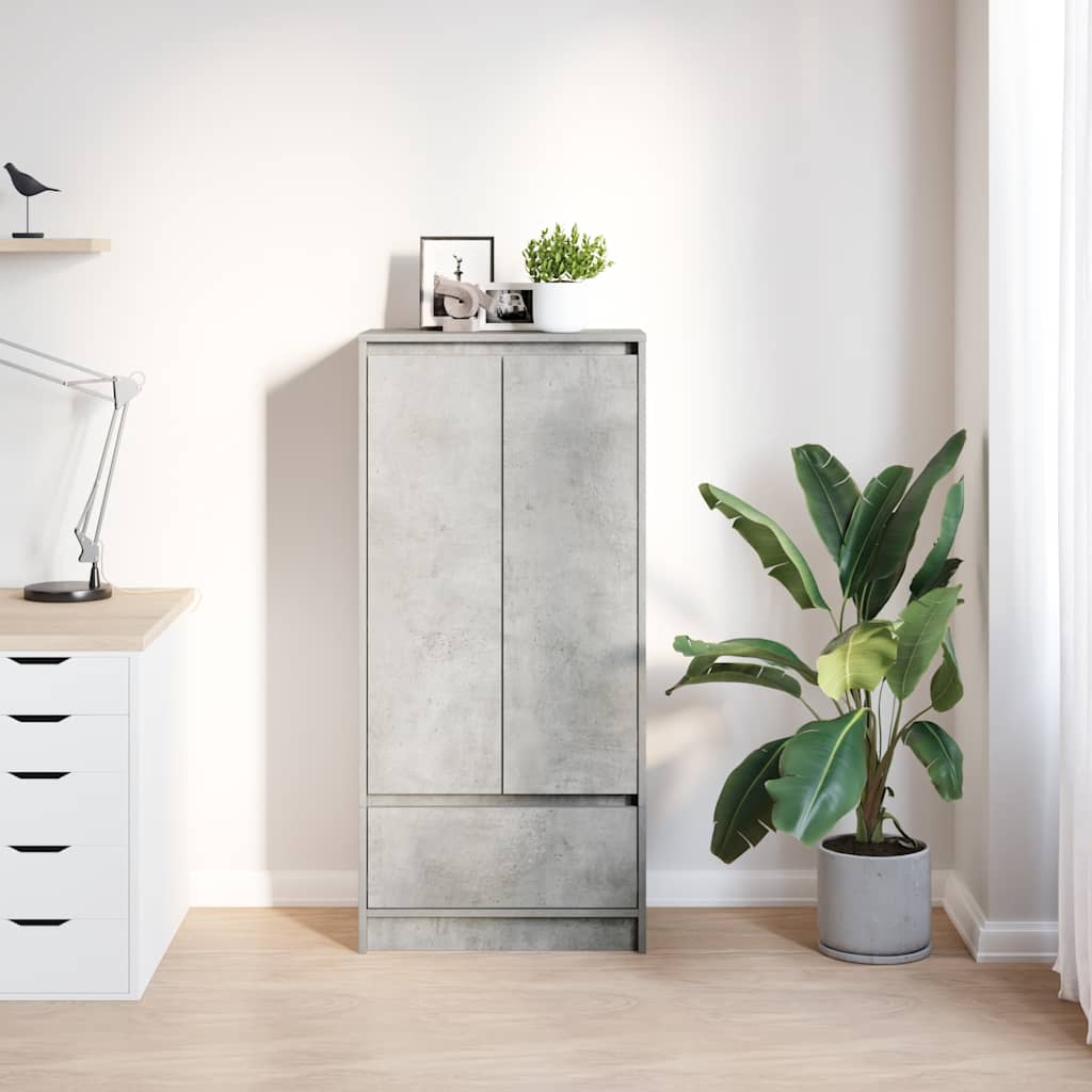 Cabinet with Drawer Concrete Grey 55.5x34x119.5 cm Engineered Wood