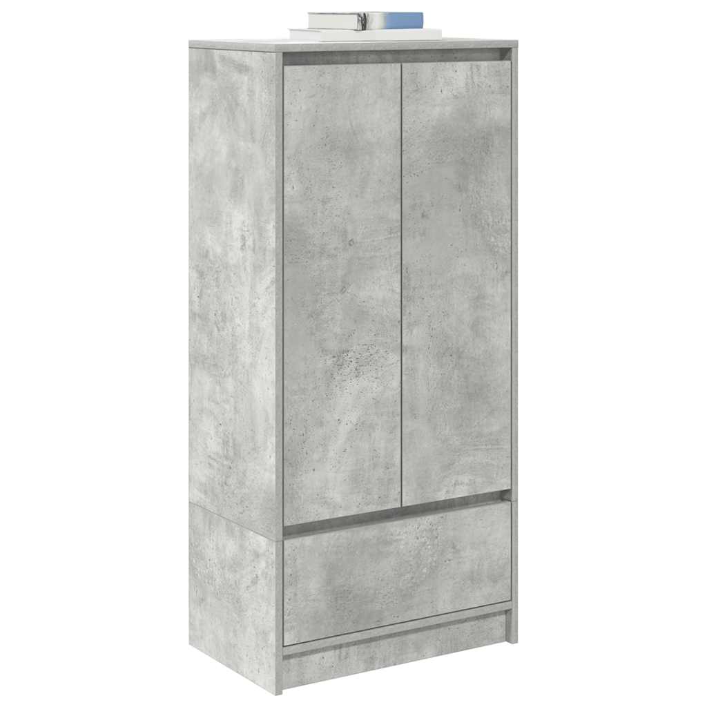 Cabinet with Drawer Concrete Grey 55.5x34x119.5 cm Engineered Wood