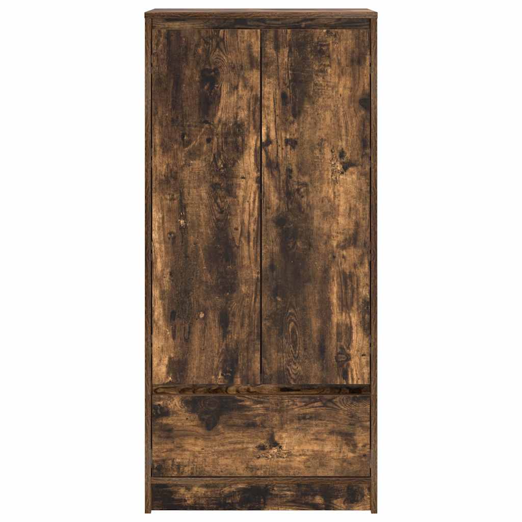 Cabinet with Drawer Smoked Oak 55.5x34x119.5 cm Engineered Wood