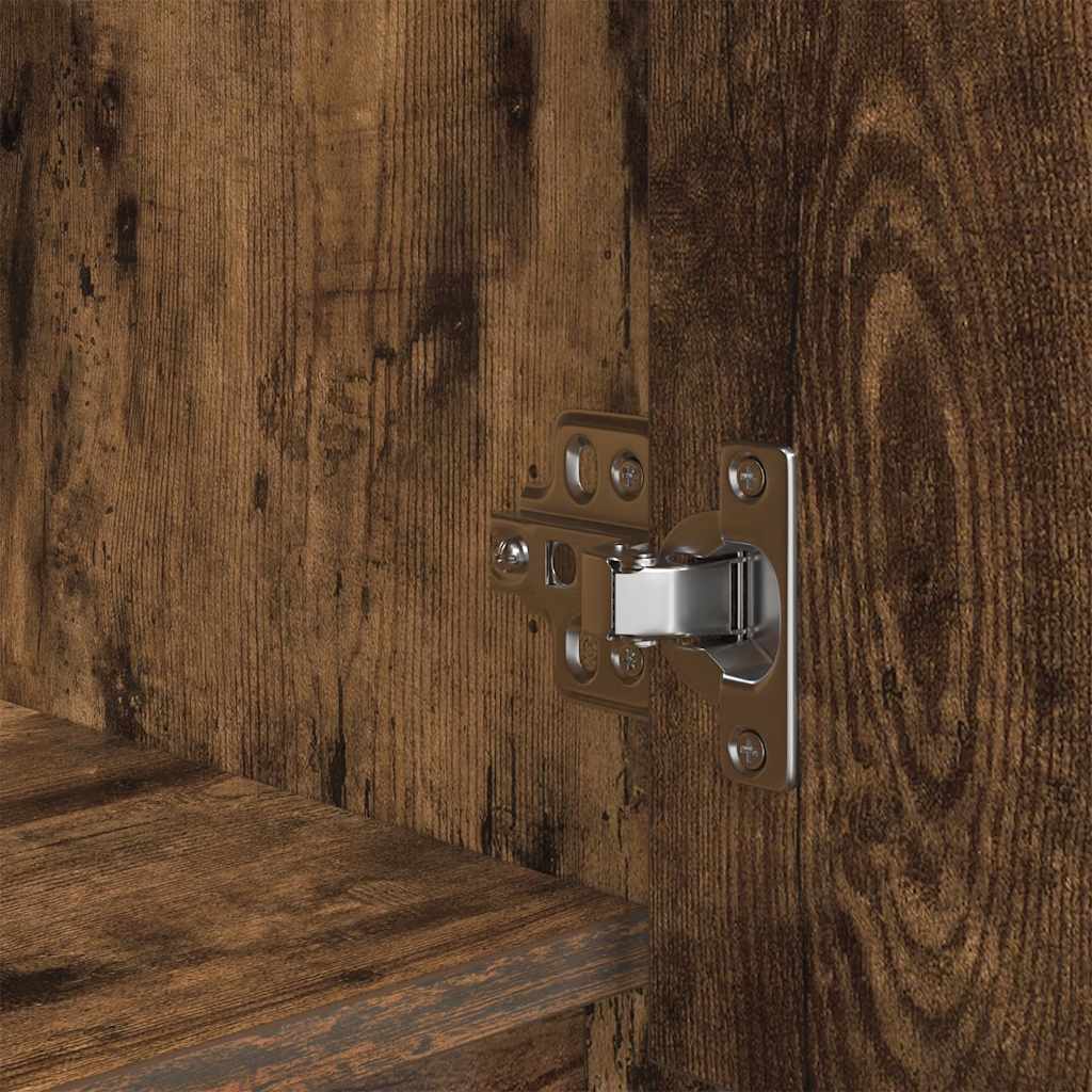 Cabinet with Drawer Smoked Oak 55.5x34x119.5 cm Engineered Wood