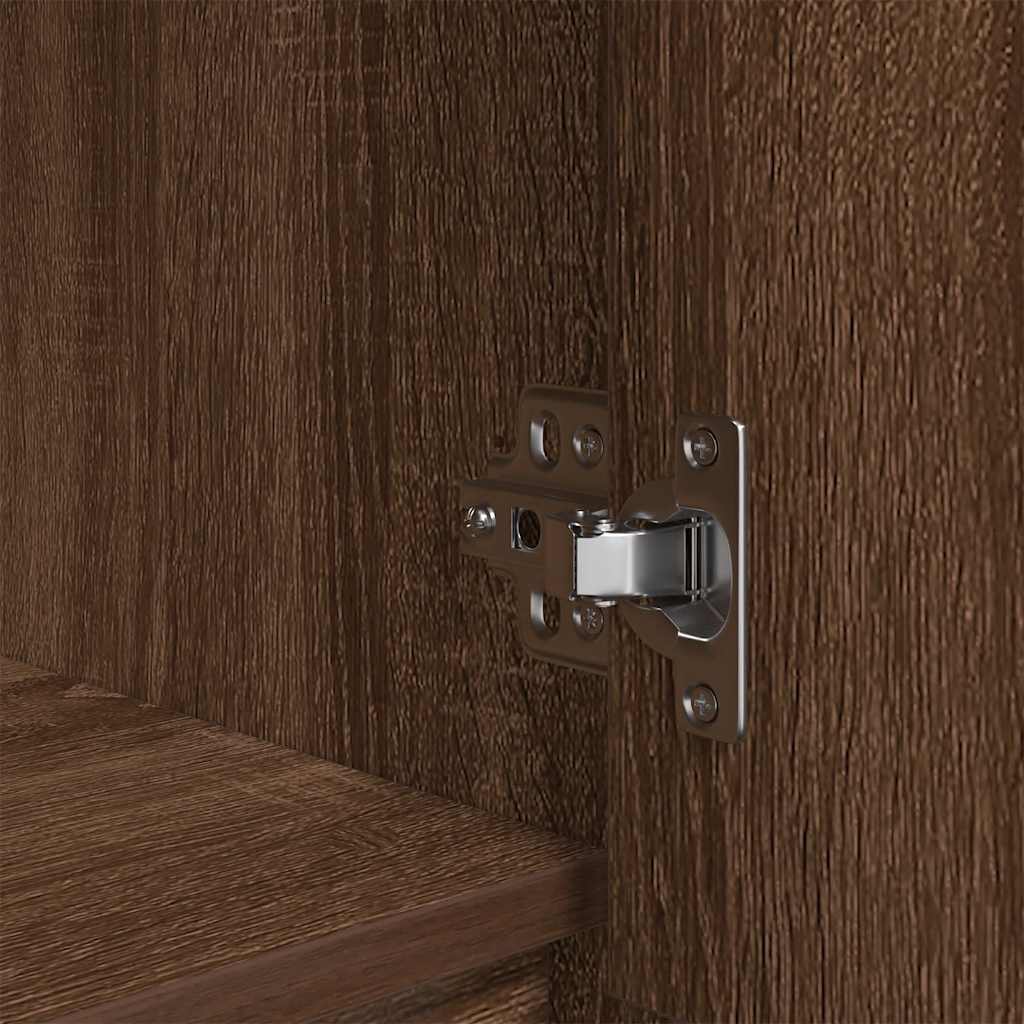 Cabinet with Drawer Brown Oak 55.5x34x119.5 cm Engineered Wood