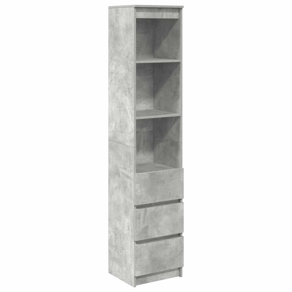 Highboard Concrete Grey 37.5x35x180 cm Engineered Wood