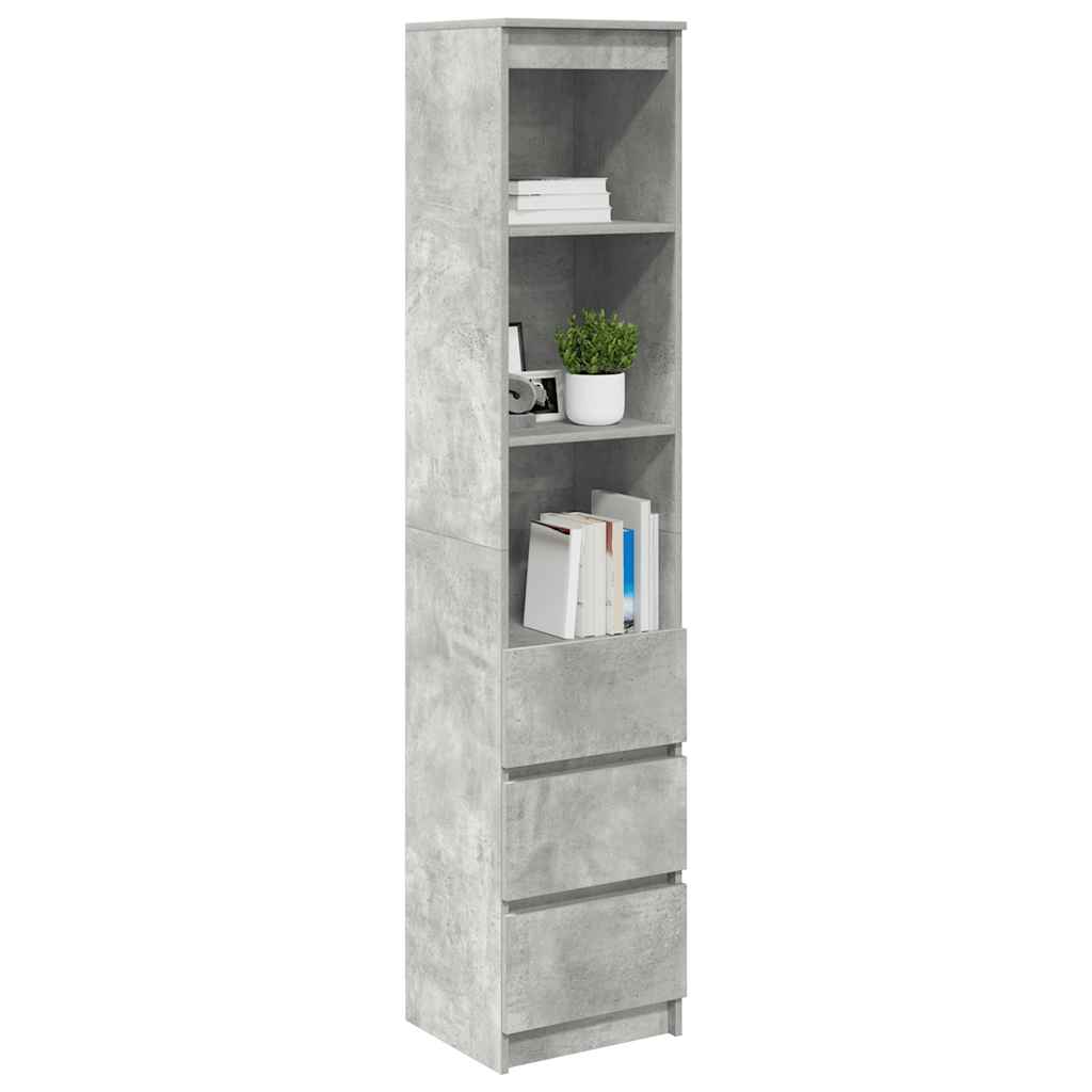 Highboard Concrete Grey 37.5x35x180 cm Engineered Wood