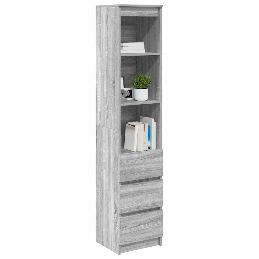 Highboard Grey Sonoma 37.5x35x180 cm Engineered Wood