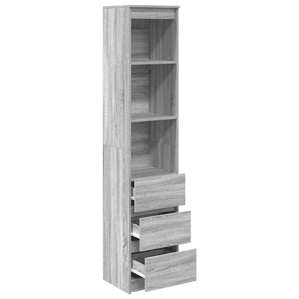 Highboard Grey Sonoma 37.5x35x180 cm Engineered Wood