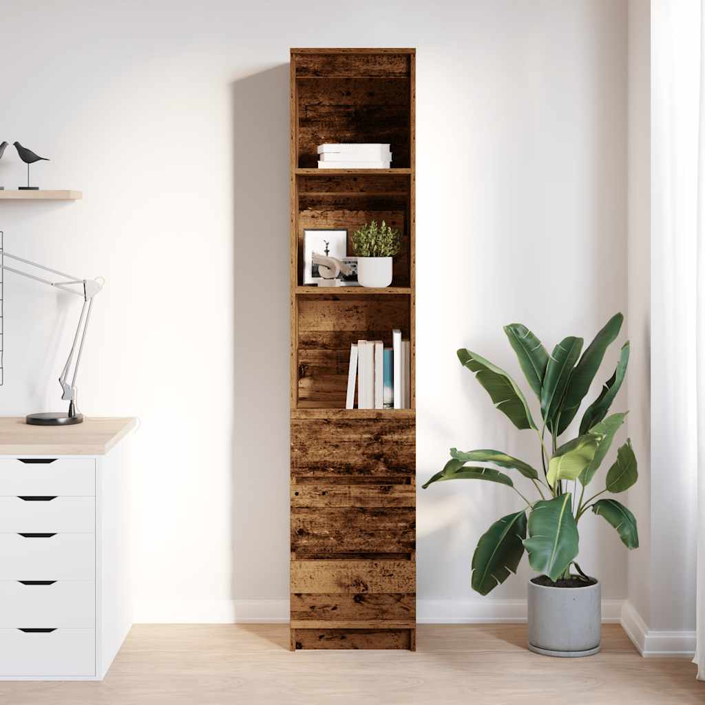 Highboard Old Wood 37.5x35x180 cm Engineered Wood