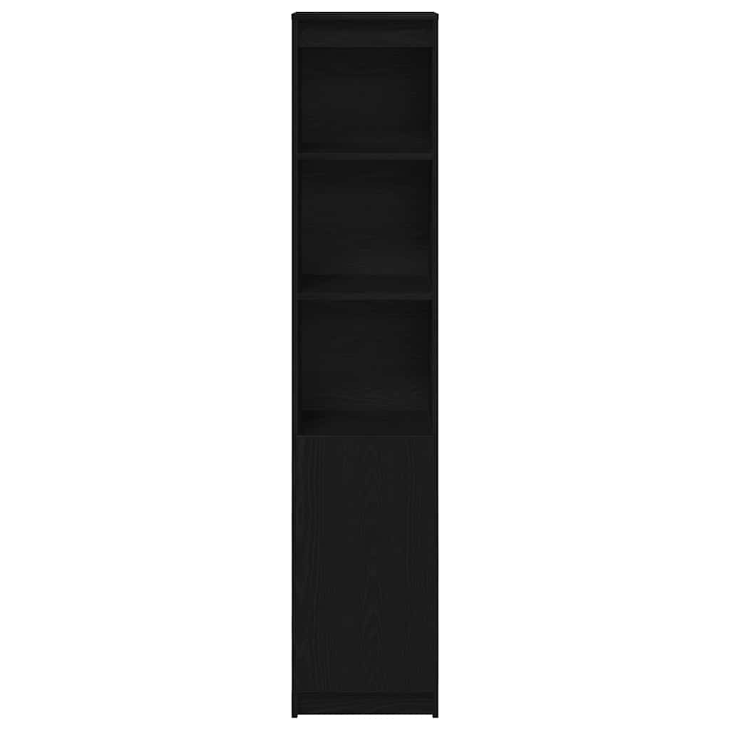 Highboard Black Oak 37.5x35x180 cm Engineered Wood