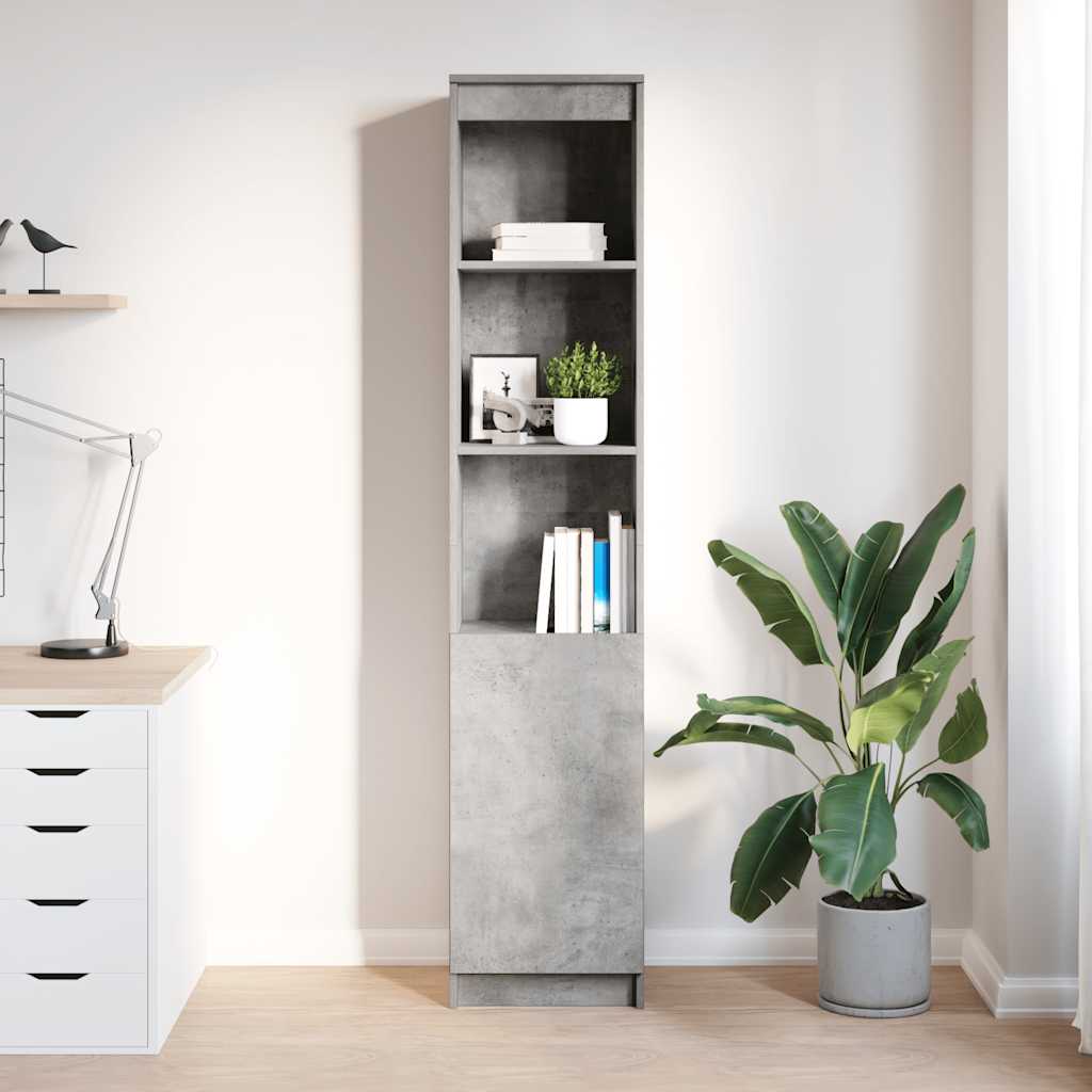 Highboard Concrete Grey 37.5x35x180 cm Engineered Wood