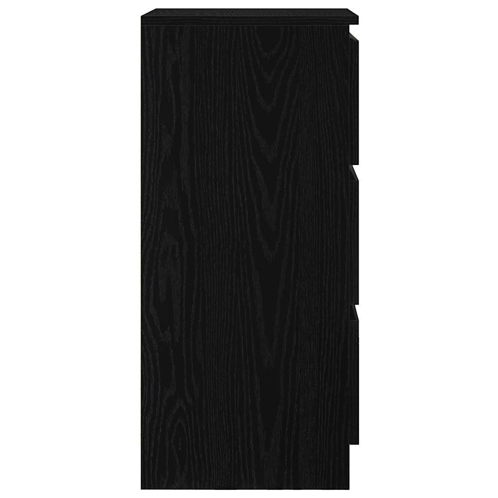 Sideboard Black Oak 37.5x35x76 cm Engineered Wood