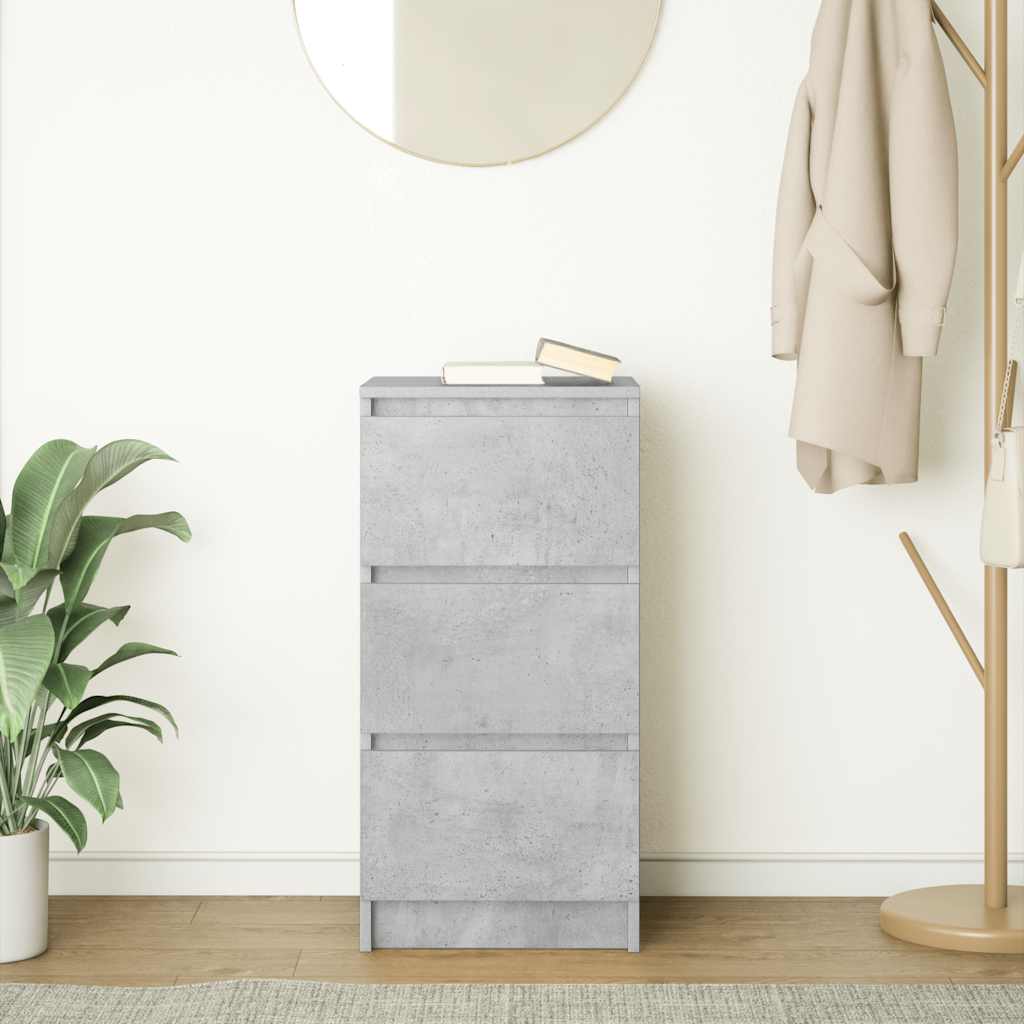 Sideboard Concrete Grey 37.5x35x76 cm Engineered Wood