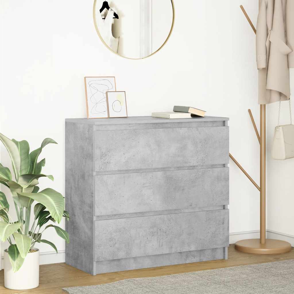 Sideboard Concrete Grey 80x35x76 cm Engineered Wood