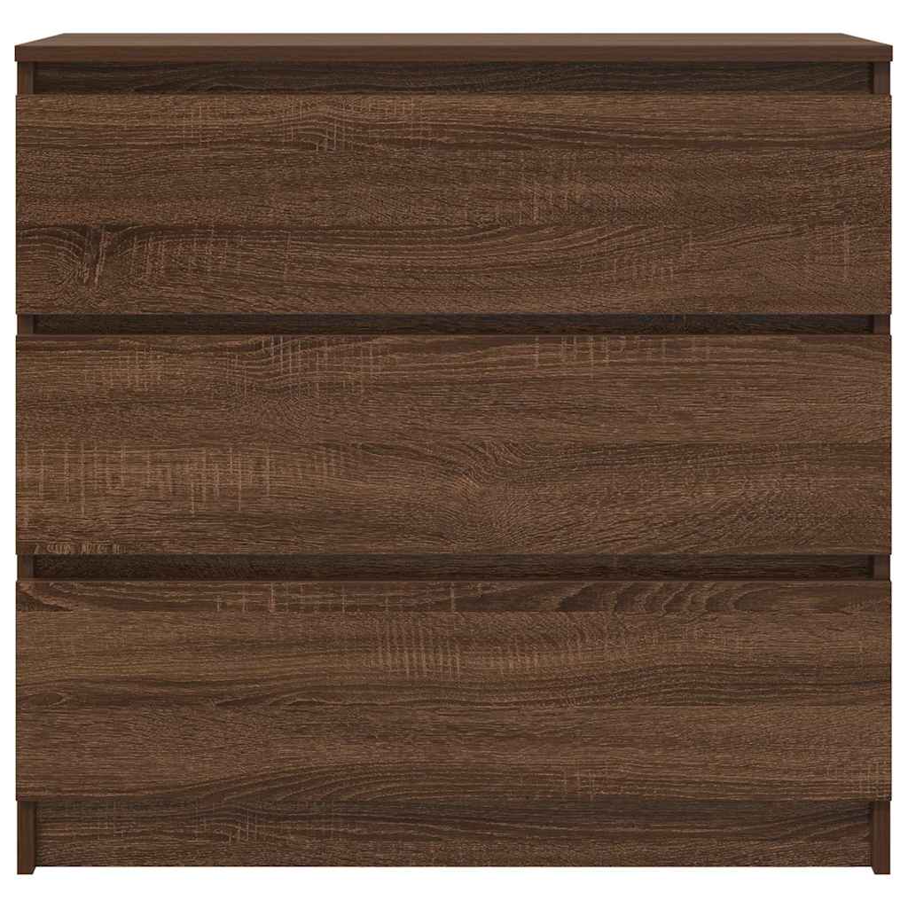 Sideboard Brown Oak 80x35x76 cm Engineered Wood