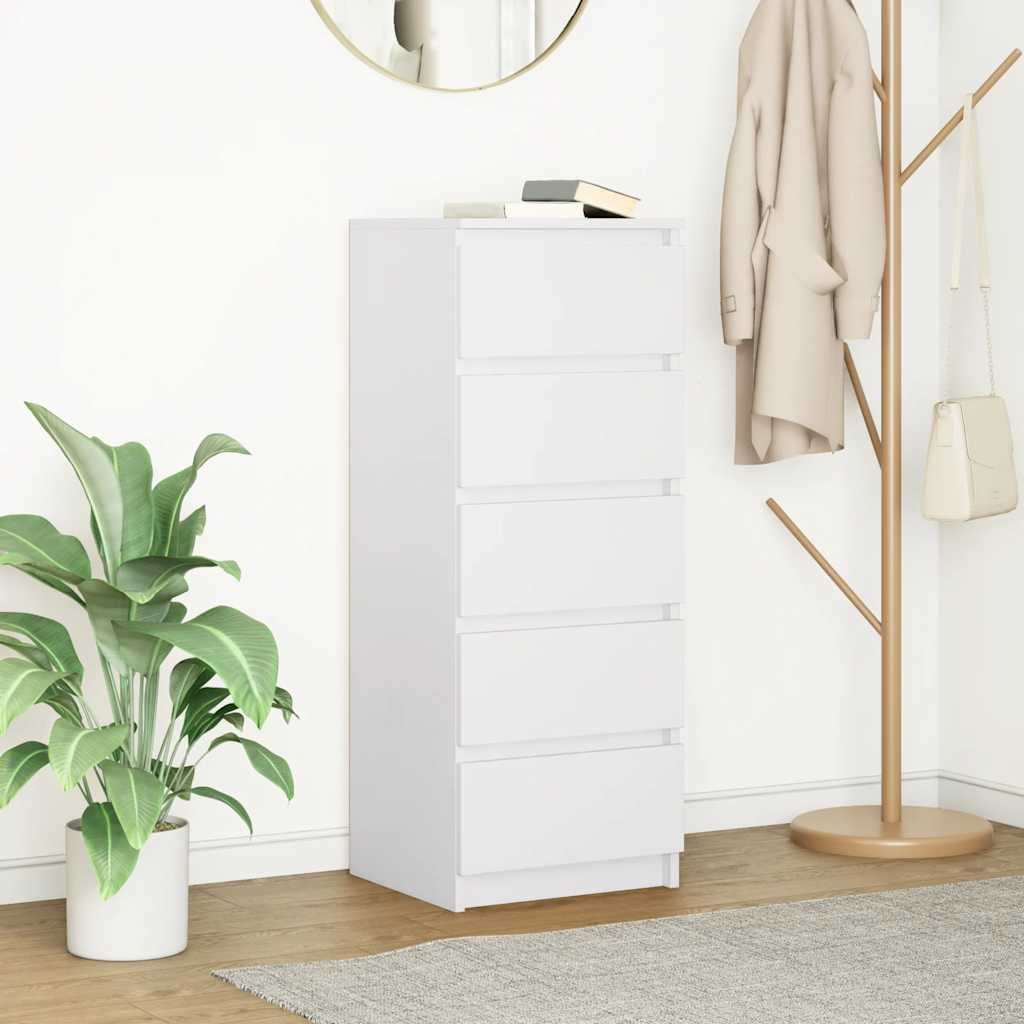 Sideboard with Drawers White 37.5x35x99 cm Engineered Wood