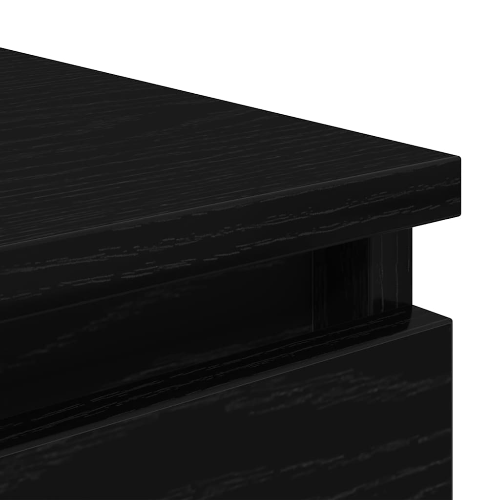 Sideboard with Drawers Black Oak 37.5x35x99 cm Engineered Wood