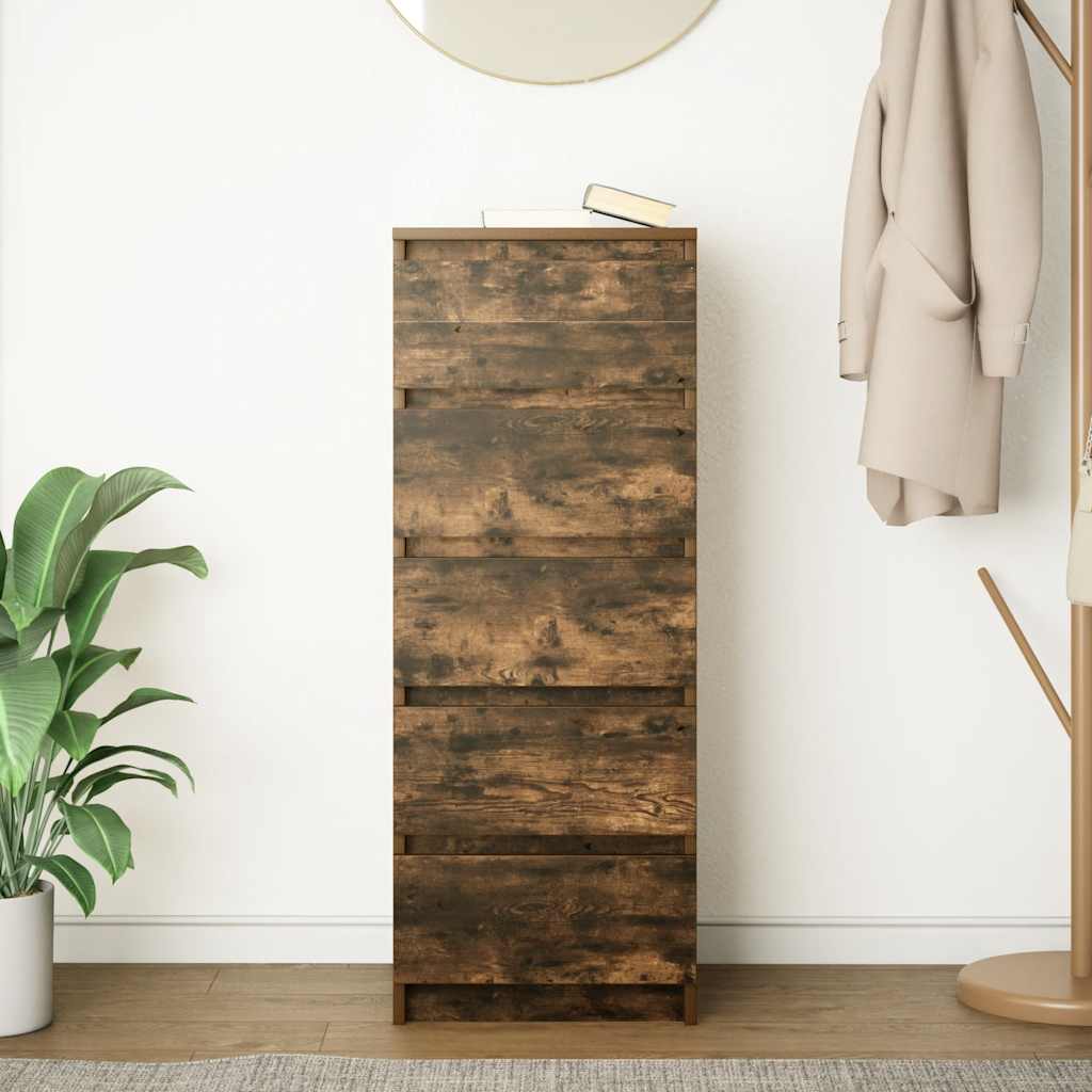 Sideboard with Drawers Smoked Oak 37.5x35x99 cm Engineered Wood