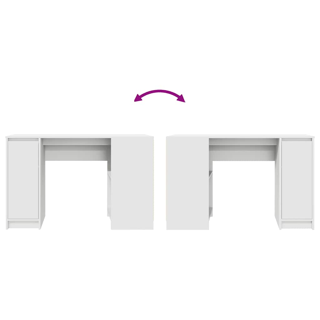 Desk White 120x42x76 cm Engineered Wood