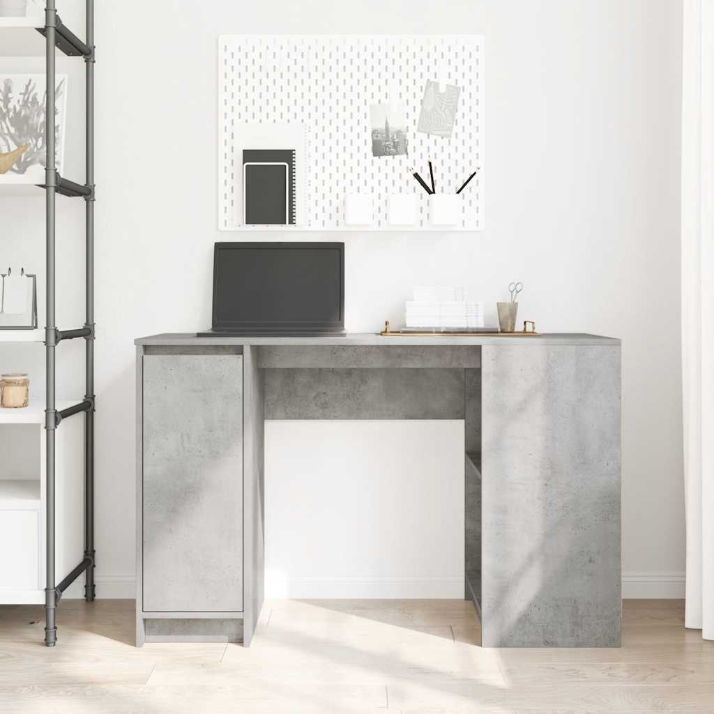 Desk Concrete Grey 120x42x76 cm Engineered Wood