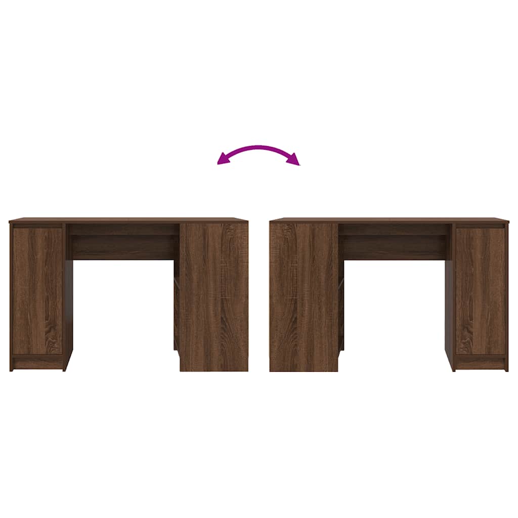 Desk Brown Oak 120x42x76 cm Engineered Wood