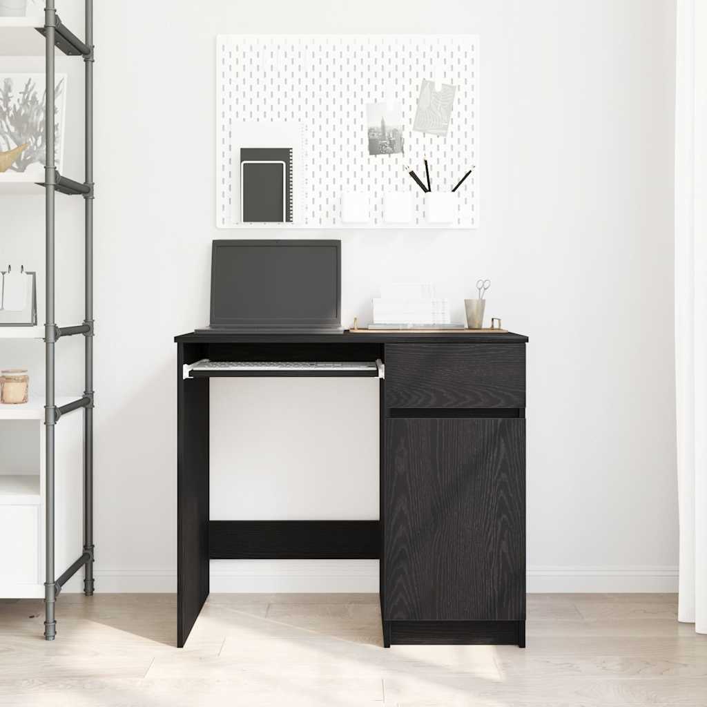 Desk Black Oak 86x49x76 cm Engineered Wood