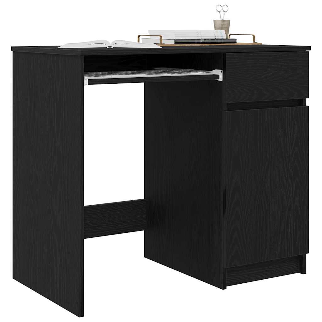 Desk Black Oak 86x49x76 cm Engineered Wood