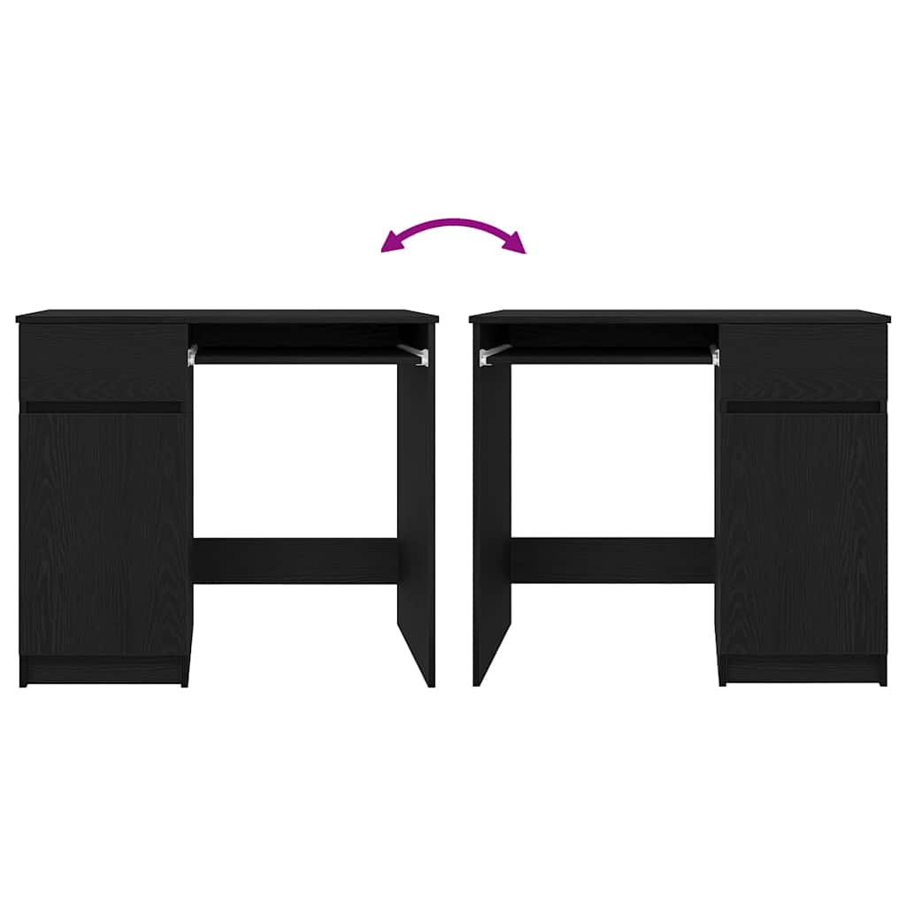 Desk Black Oak 86x49x76 cm Engineered Wood