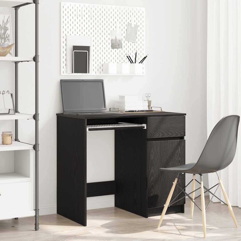 Desk Black Oak 86x49x76 cm Engineered Wood