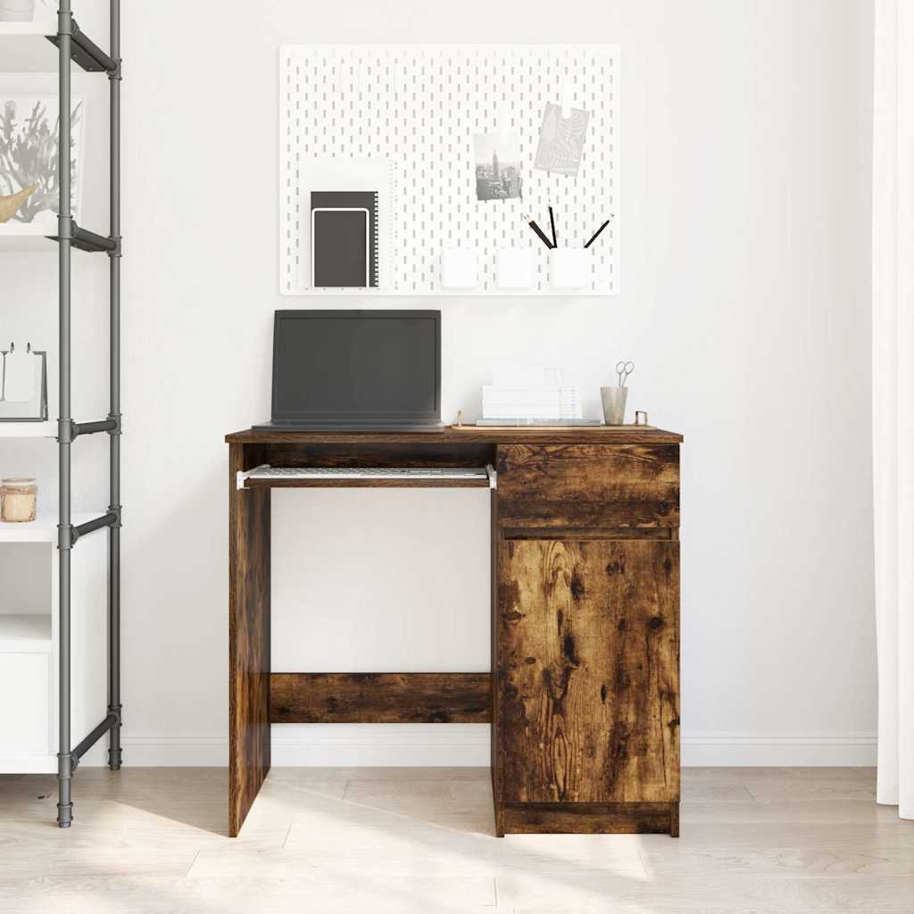 Desk Smoked Oak 86x49x76 cm Engineered Wood