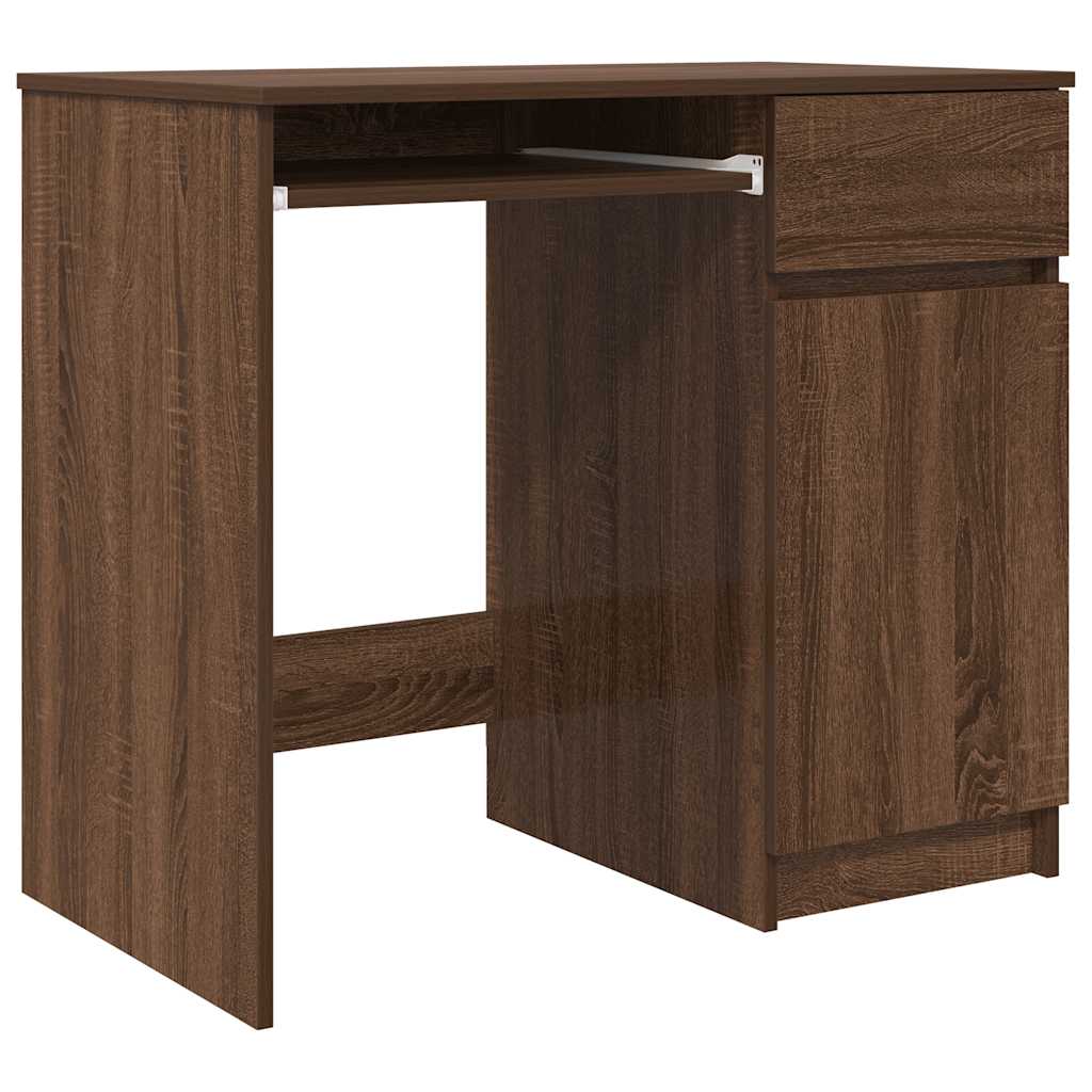 Desk Brown Oak 86x49x76 cm Engineered Wood