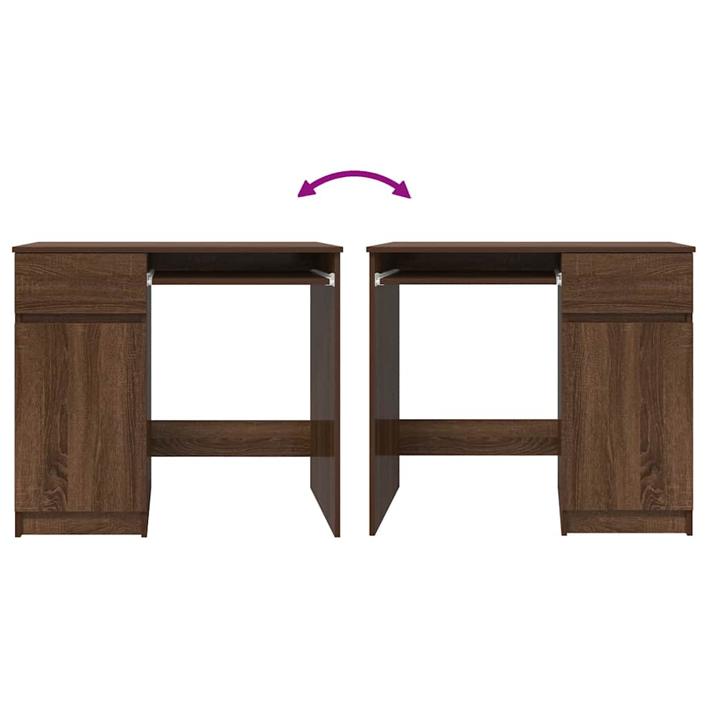 Desk Brown Oak 86x49x76 cm Engineered Wood