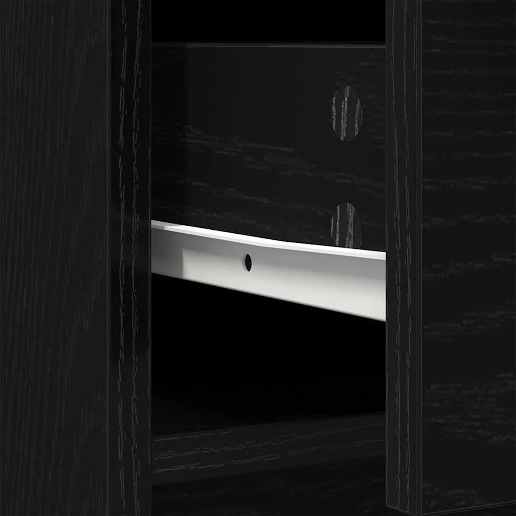 Sideboard with Drawers and Doors Black Oak 70.5x34x74.5 cm