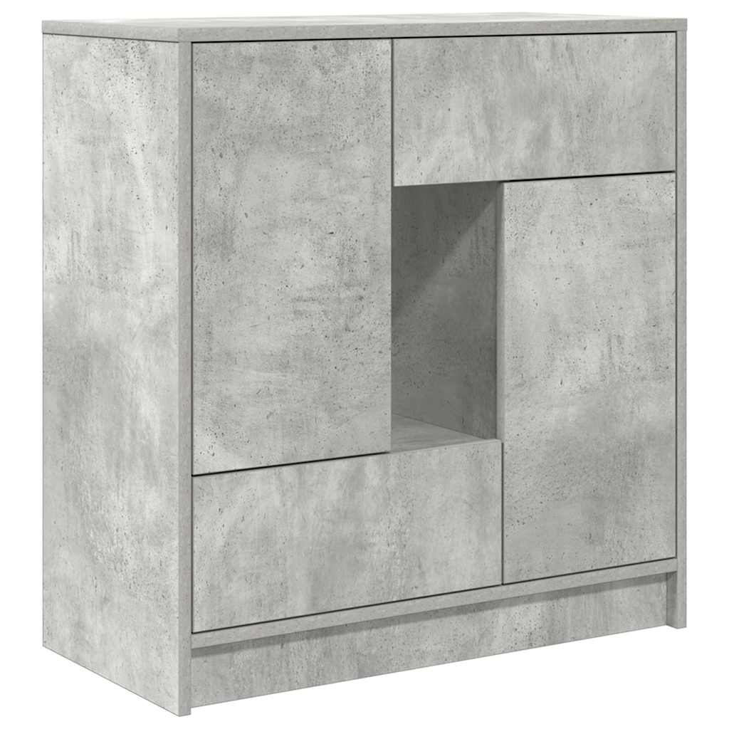 Sideboard with Drawers and Doors Concrete Grey 70.5x34x74.5 cm