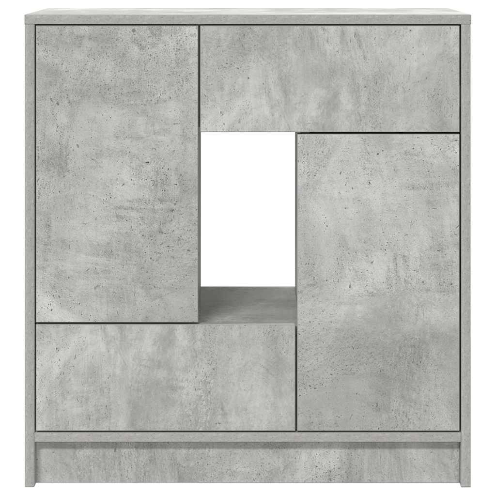 Sideboard with Drawers and Doors Concrete Grey 70.5x34x74.5 cm