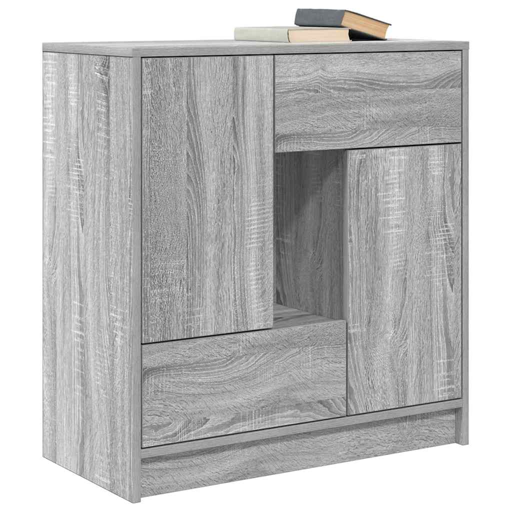 Sideboard with Drawers and Doors Grey Sonoma 70.5x34x74.5 cm