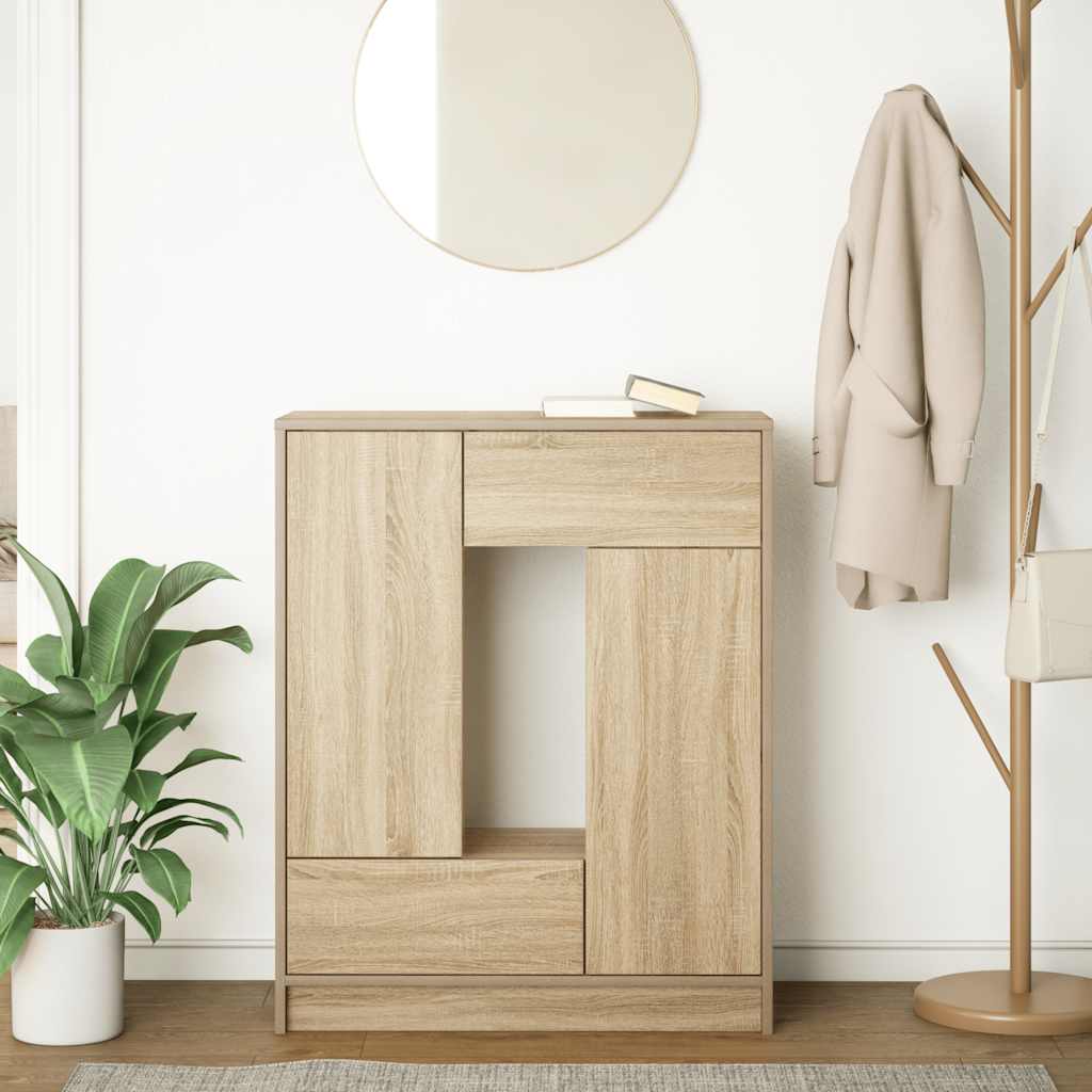 Sideboard with Drawers and Doors Sonoma Oak 73x31x90 cm