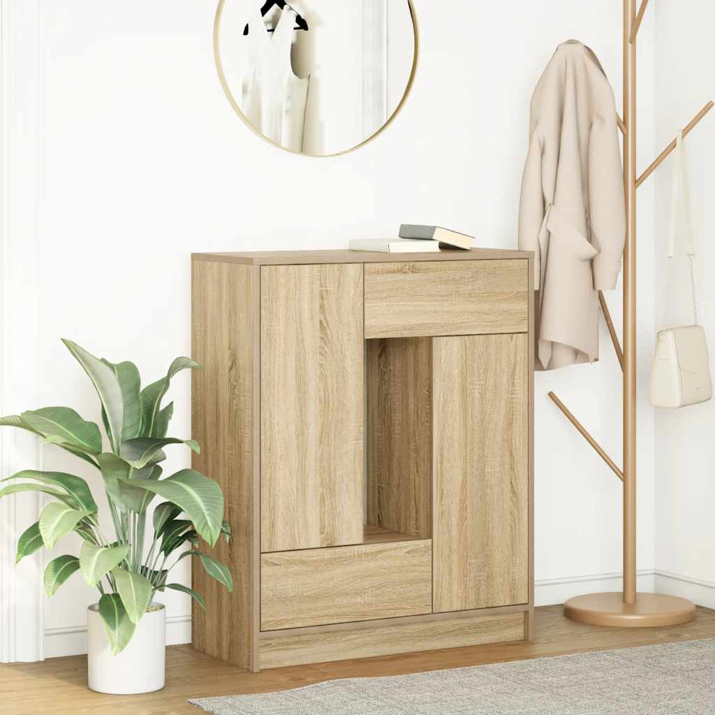Sideboard with Drawers and Doors Sonoma Oak 73x31x90 cm