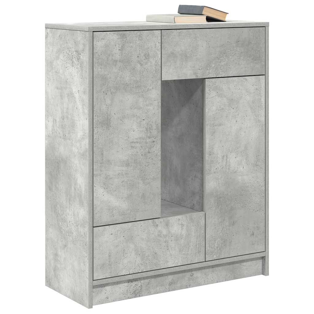 Sideboard with Drawers and Doors Concrete Grey 73x31x90 cm
